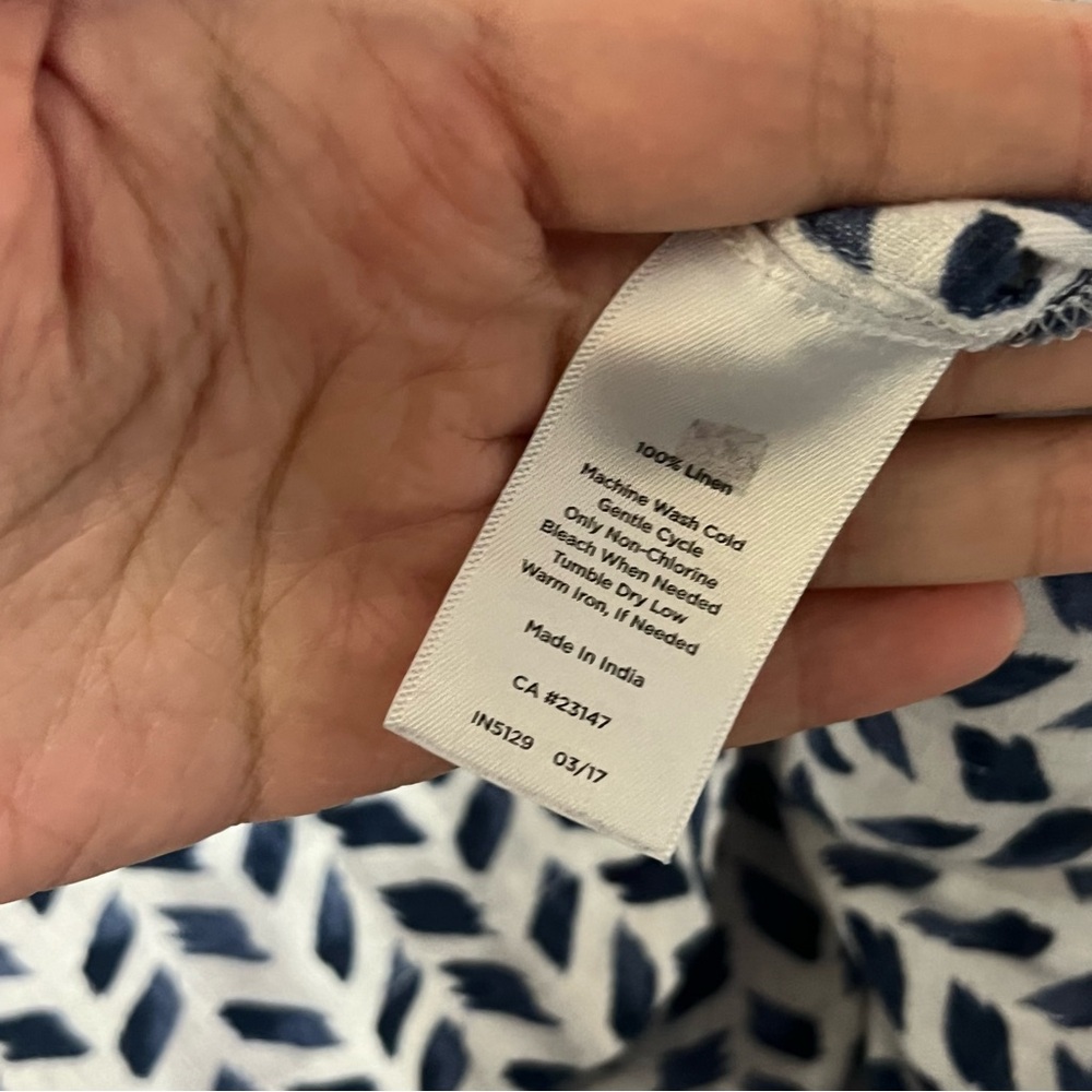 talbots 100% linen button down top - Picture 4 of 8